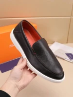 Мужские лоферы Santoni коричневого цвета, артикул 345079 — фото 5