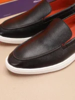 Мужские лоферы Santoni коричневого цвета, артикул 345079 — фото 6