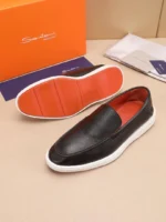 Мужские лоферы Santoni коричневого цвета, артикул 345079 — фото 7