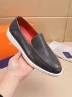 Мужские лоферы Santoni серого цвета, артикул 345080 — фото 4