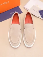 Мужские лоферы Santoni кремового цвета, артикул 345081 — фото 2