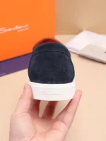 Мужские лоферы Santoni тёмно-синего цвета, артикул 345082 — фото 8