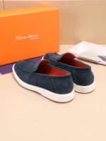 Мужские лоферы Santoni синего цвета, артикул 345084 — фото 7