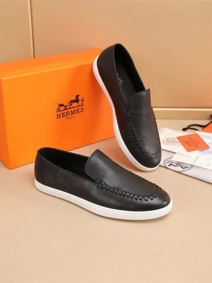 345085_1 Мужские лоферы Hermes чёрного цвета, артикул 345085
