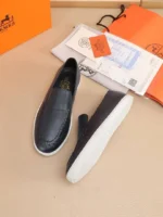 Мужские лоферы Hermes тёмно-синего цвета, артикул 345086 — фото 4