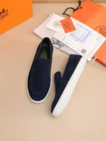 Мужские лоферы Hermes тёмно-синего цвета, артикул 345088 — фото 4