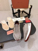 Мужские кроссовки Loro Piana коричневого цвета, артикул 345095 — фото 4