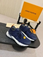 Мужские кроссовки Louis Vuitton тёмно-синего цвета, артикул 345099