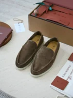 Мужские лоферы Loro Piana коричневого цвета, артикул 345135