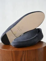 Мужские лоферы Loro Piana тёмно-синего цвета, артикул 345142 — фото 5