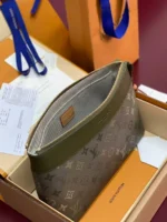 Мужской клатч Louis Vuitton цвета хаки, артикул 345247 — фото 3