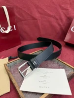 Мужской ремень Gucci чёрного цвета, артикул 345251