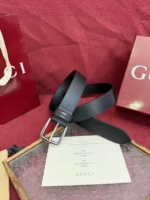 Мужской ремень Gucci чёрного цвета, артикул 345251 — фото 2