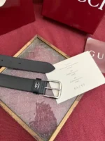 Мужской ремень Gucci чёрного цвета, артикул 345251 — фото 4