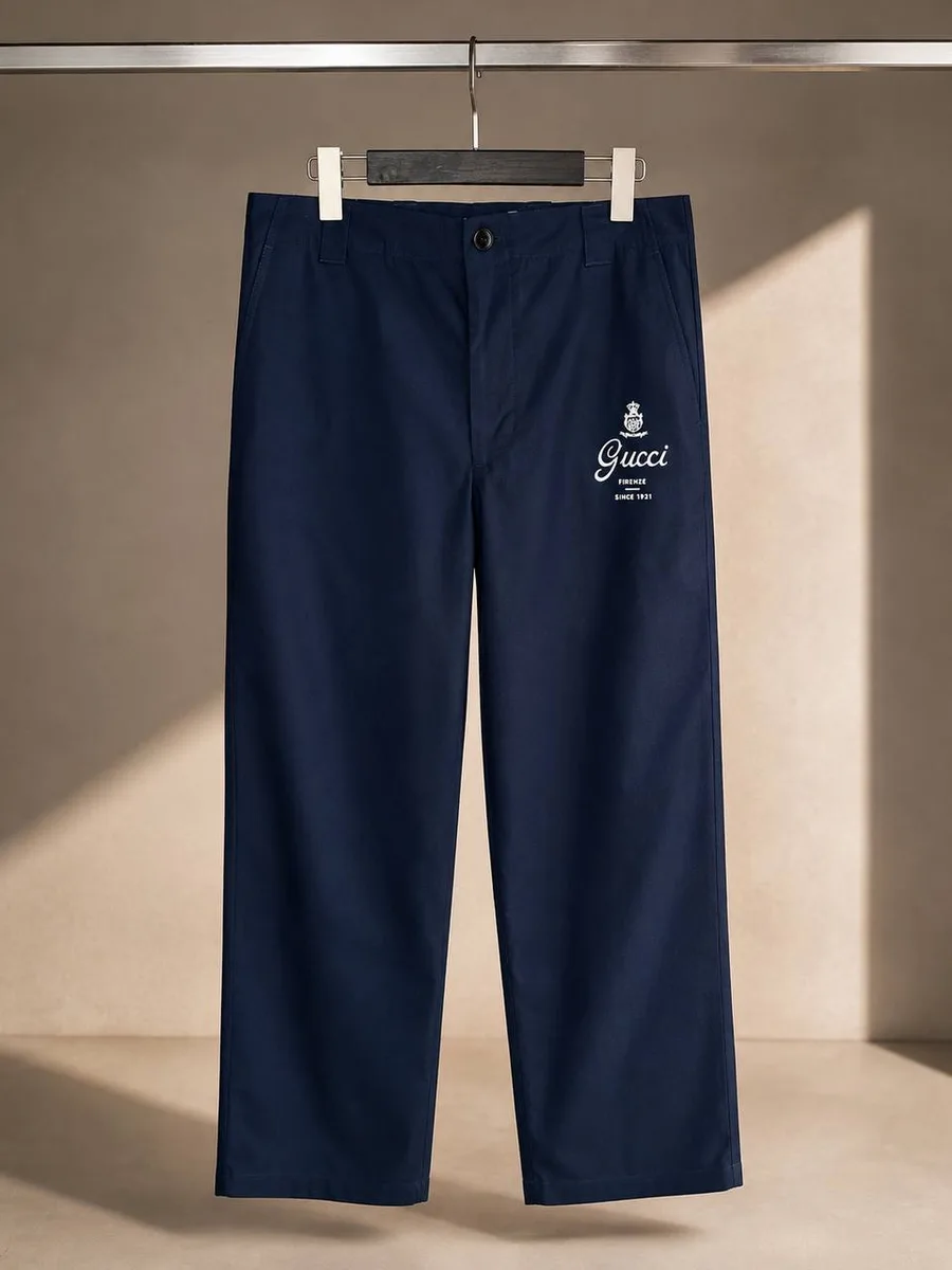 345275_1 Мужские брюки Gucci тёмно-синего цвета, артикул 345275