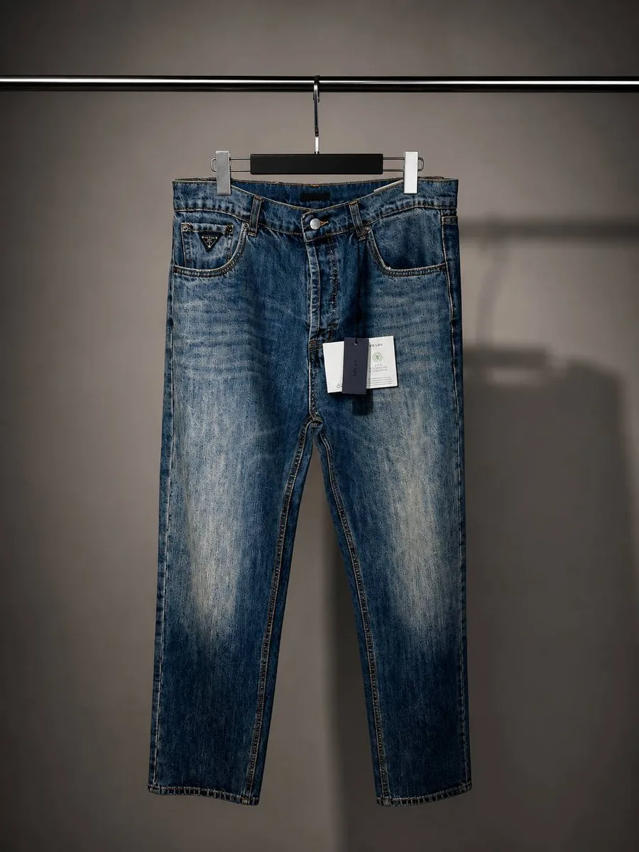 345283_1 Мужские джинсы Chrome Hearts тёмно-синего цвета, артикул 345283