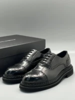 Мужские дерби Dolce Gabbana чёрного цвета, артикул 345287