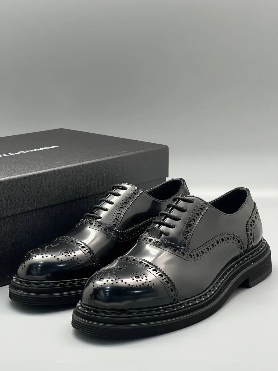 345287_1 Мужские дерби Dolce Gabbana чёрного цвета, артикул 345287