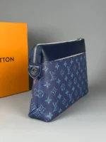 Мужской клатч Louis Vuitton тёмно-синего цвета, артикул 345324 — фото 4