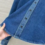 Женская рубашка Saint Laurent тёмно-синего цвета, артикул 345445 — фото 7