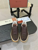 Мужские кеды Loro Piana коричневого цвета, артикул 345450 — фото 2