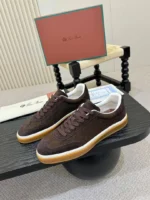 Мужские кеды Loro Piana коричневого цвета, артикул 345450 — фото 3