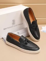 Мужские лоферы Brunello Cucinelli чёрного цвета, артикул 345454