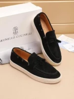 Мужские лоферы Brunello Cucinelli чёрного цвета, артикул 345456