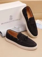 Мужские лоферы Brunello Cucinelli коричневого цвета, артикул 345458