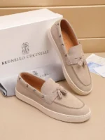 Мужские лоферы Brunello Cucinelli бежевого цвета, артикул 345460