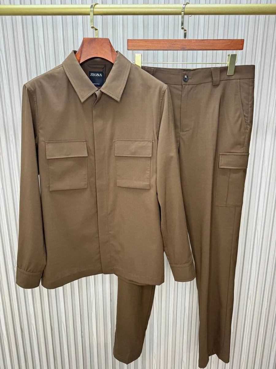 345468_1 Мужской костюм Zegna коричневого цвета, артикул 345468