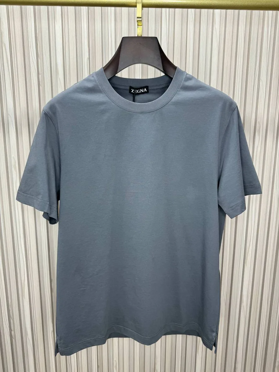 345478_1 Мужская футболка Zegna серого цвета, артикул 345478