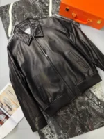 Мужской бомбер Bottega Veneta чёрного цвета, артикул 345489