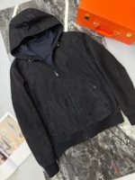 Мужской бомбер Loro Piana чёрного цвета, артикул 345490