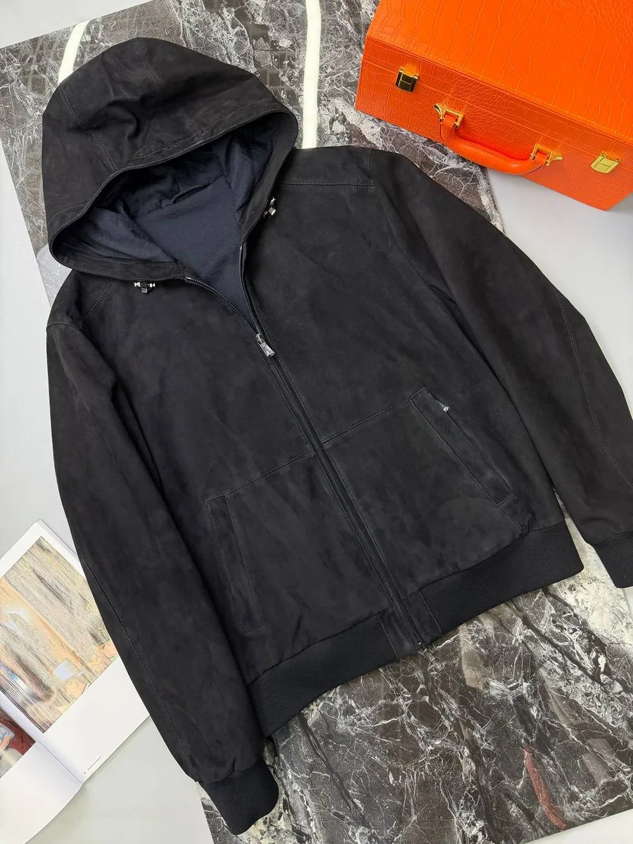 345490_1 Мужской бомбер Loro Piana чёрного цвета, артикул 345490