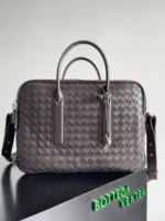 Мужской портфель Bottega Veneta коричневого цвета, артикул 345542