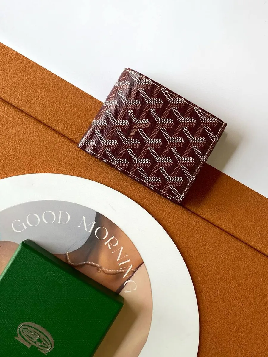 345549_1 Мужской кошелек Goyard бордового цвета, артикул 345549