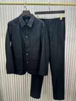 Мужской костюм Zegna чёрного цвета, артикул 345656