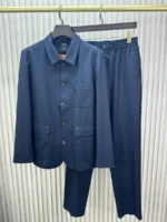 Мужской костюм Zegna тёмно-синего цвета, артикул 345658