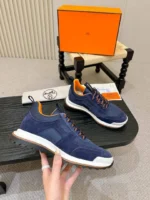 Мужские кроссовки Hermes тёмно-синего цвета, артикул 345680 — фото 6