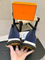 Мужские кроссовки Hermes тёмно-синего цвета, артикул 345680 — фото 8