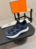 Мужские кроссовки Hermes тёмно-синего цвета, артикул 345683 — фото 7