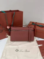 Мужской клатч Loro Piana коричневого цвета, артикул 345756