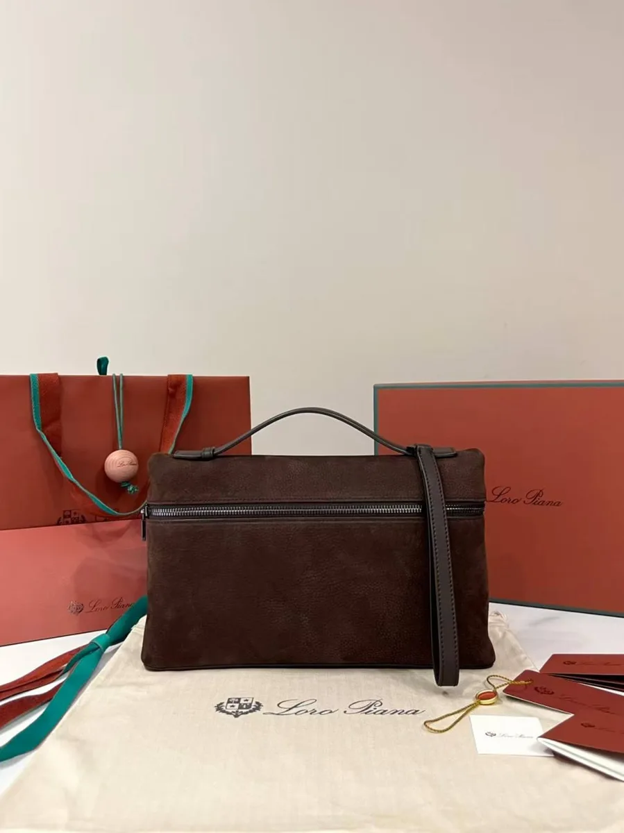 345760_1 Мужской клатч Loro Piana коричневого цвета, артикул 345760