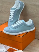 Мужские кеды Hermes голубого цвета, артикул 345764