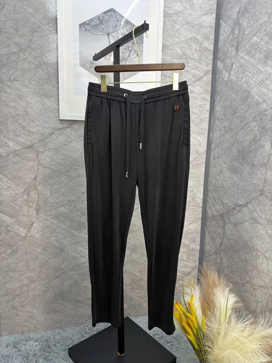 345784_1 Мужские штаны Hermes чёрного цвета, артикул 345784