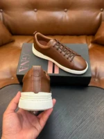 Мужские кеды Zegna коричневого цвета, артикул 345790 — фото 5