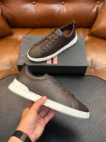 Мужские кеды Zegna коричневого цвета, артикул 345792 — фото 3