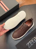 Мужские кеды Zegna коричневого цвета, артикул 345792 — фото 5