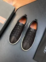 Мужские кеды Zegna чёрного цвета, артикул 345793